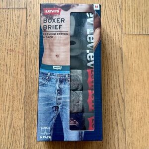 Levi’s 6 Pack Premium Cotton Stretch Boxer Briefs, NWT Size M